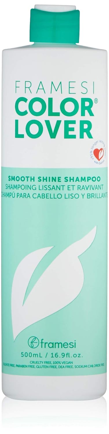 Framesi Color Lover Smooth Shine Shampoo, Sulfate Free Shampoo with Quinoa and Aloe Vera, Color Treated Hair-Framesi Color Lover Smooth Shine Shampoo, Sulfate Free Shampoo with Quinoa and Aloe Vera, Color Treated Hair