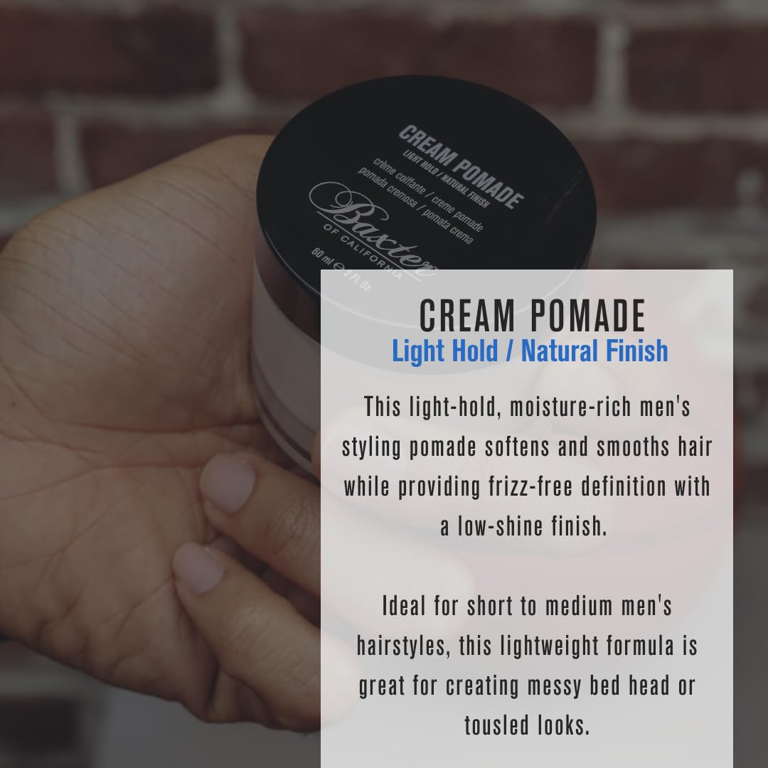 Baxter 0f California  Baxter of California Cream Pomade for Men | Natural Finish | Light Hold | Hair Pomade-Baxter 0f California  Baxter of California Cream Pomade for Men | Natural Finish | Light Hold | Hair Pomade