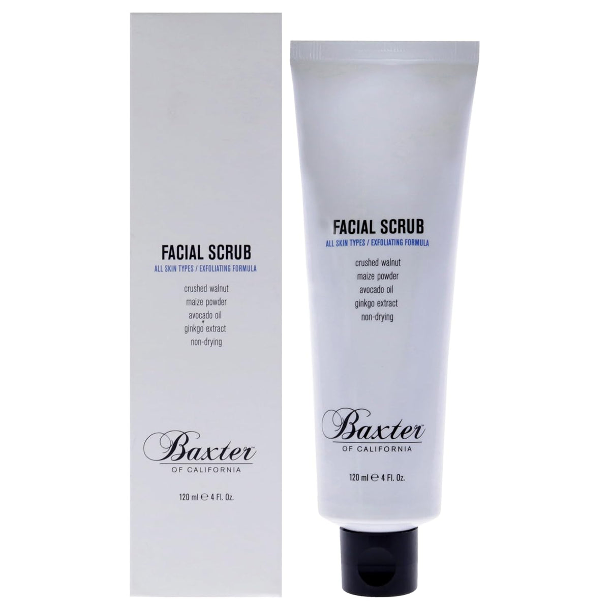 Baxter of California Exfoliating Facial Scrub for Men | Non-Drying with Walnut and Avocado Oil | All Skin Types | 4 Fl-Baxter of California Exfoliating Facial Scrub for Men | Non-Drying with Walnut and Avocado Oil | All Skin Types | 4 Fl