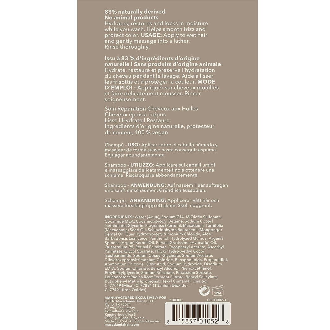 Macadamia Professional Hair Care Sulfate & Paraben Free Natural Organic Cruelty-Free Vegan Hair Products Ultra Rich Hair Repair Shampoo, 10oz-Macadamia Professional Hair Care Sulfate & Paraben Free Natural Organic Cruelty-Free Vegan Hair Products Ultra Rich Hair Repair Shampoo, 10oz