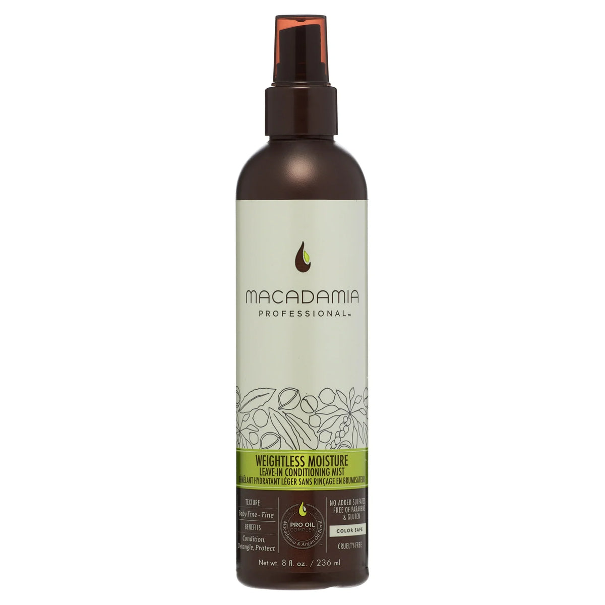 Weightless Moisture Leave-In Conditioning Mist BY Macadamia Mist 8 oz Unisex-Weightless Moisture Leave-In Conditioning Mist BY Macadamia Mist 8 oz Unisex