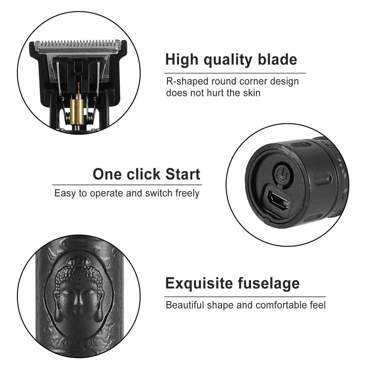 Pro Zero Gapped Cordless T-Outliner Hair Clipper Electric Trimmer Kit Wireless-Pro Zero Gapped Cordless T-Outliner Hair Clipper Electric Trimmer Kit Wireless