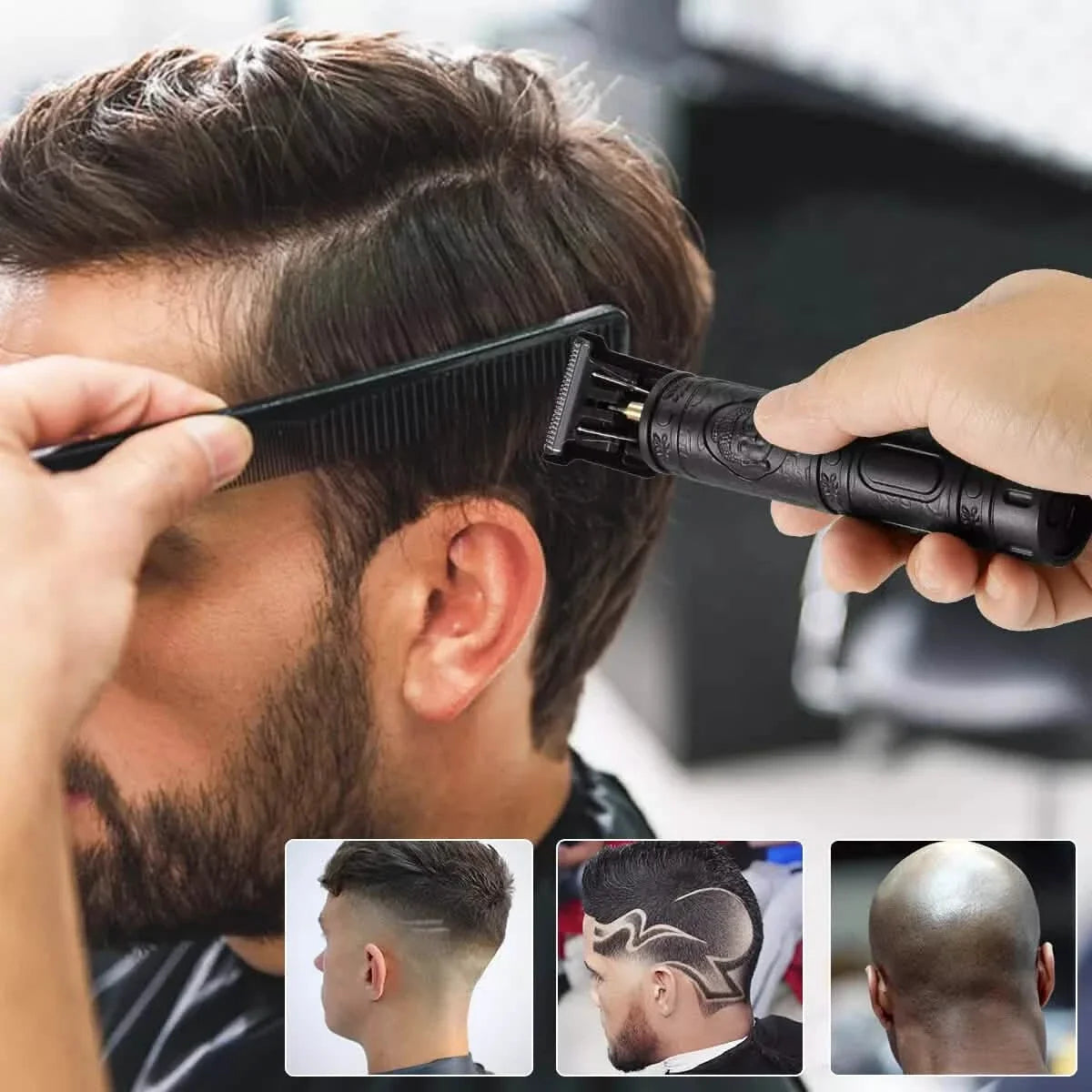 Pro Zero Gapped Cordless T-Outliner Hair Clipper Electric Trimmer Kit Wireless-Pro Zero Gapped Cordless T-Outliner Hair Clipper Electric Trimmer Kit Wireless