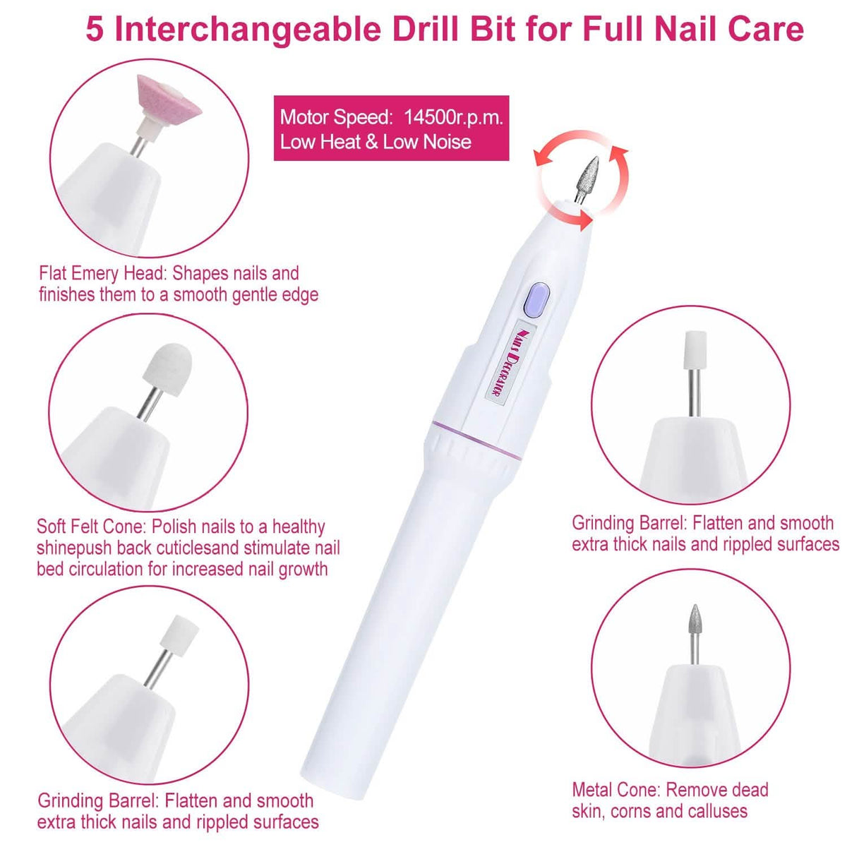 Professional Nail Drill File Manicure Pedicure Set-Professional Nail Drill File Manicure Pedicure Set