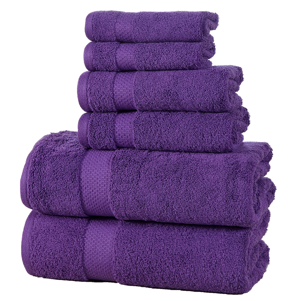 6-Pack: 100% Cotton Towel Set - Assorted Colors-6-Pack: 100% Cotton Towel Set - Assorted Colors