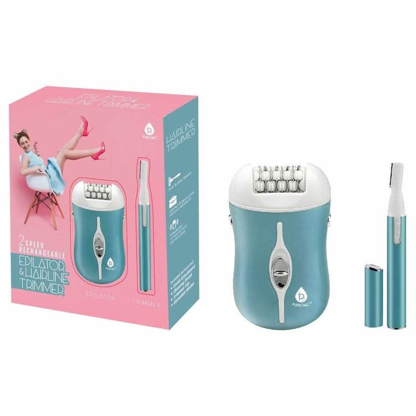 Pursonic 2-Speed Rechargeable Epilator & Hairline Trimmer Kit-Pursonic 2-Speed Rechargeable Epilator & Hairline Trimmer Kit
