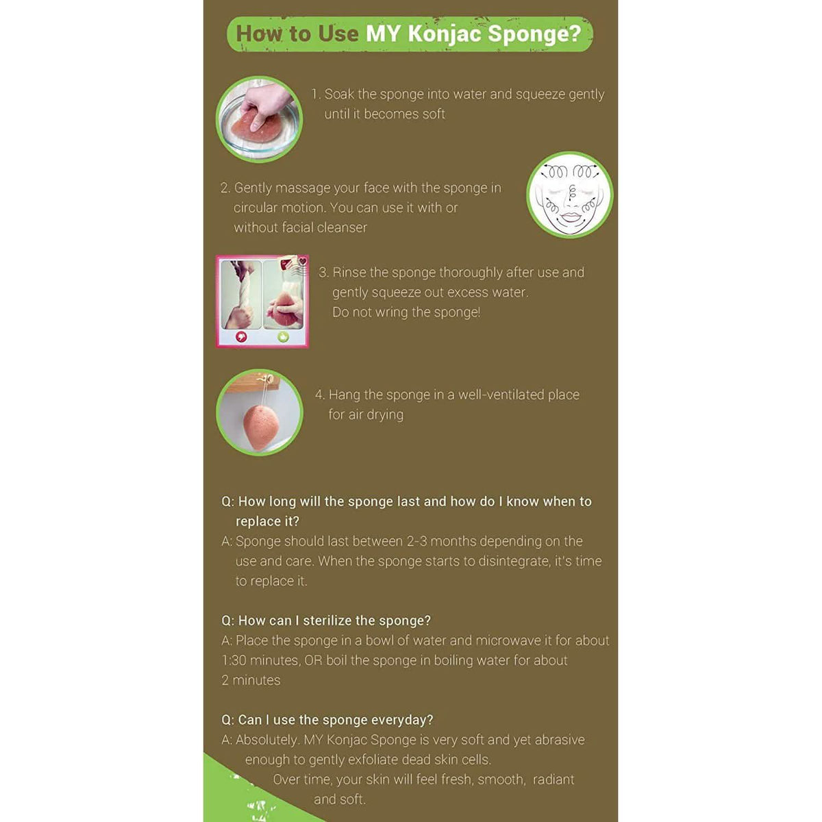 Pursonic Natural Facial Konjac Sponge-Pursonic Natural Facial Konjac Sponge
