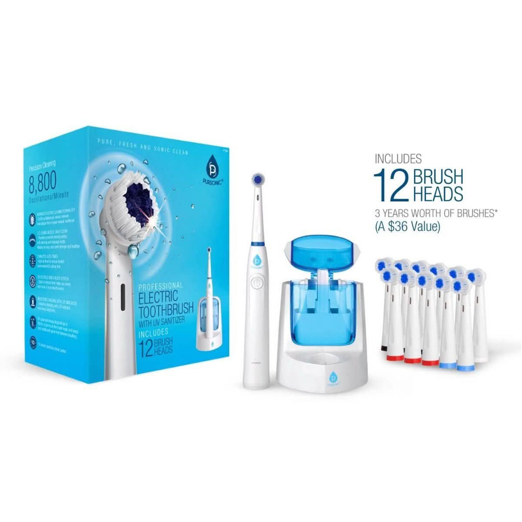 Pursonic RET200 Electric Toothbrush - 12 Brush Heads included-Pursonic RET200 Electric Toothbrush - 12 Brush Heads included
