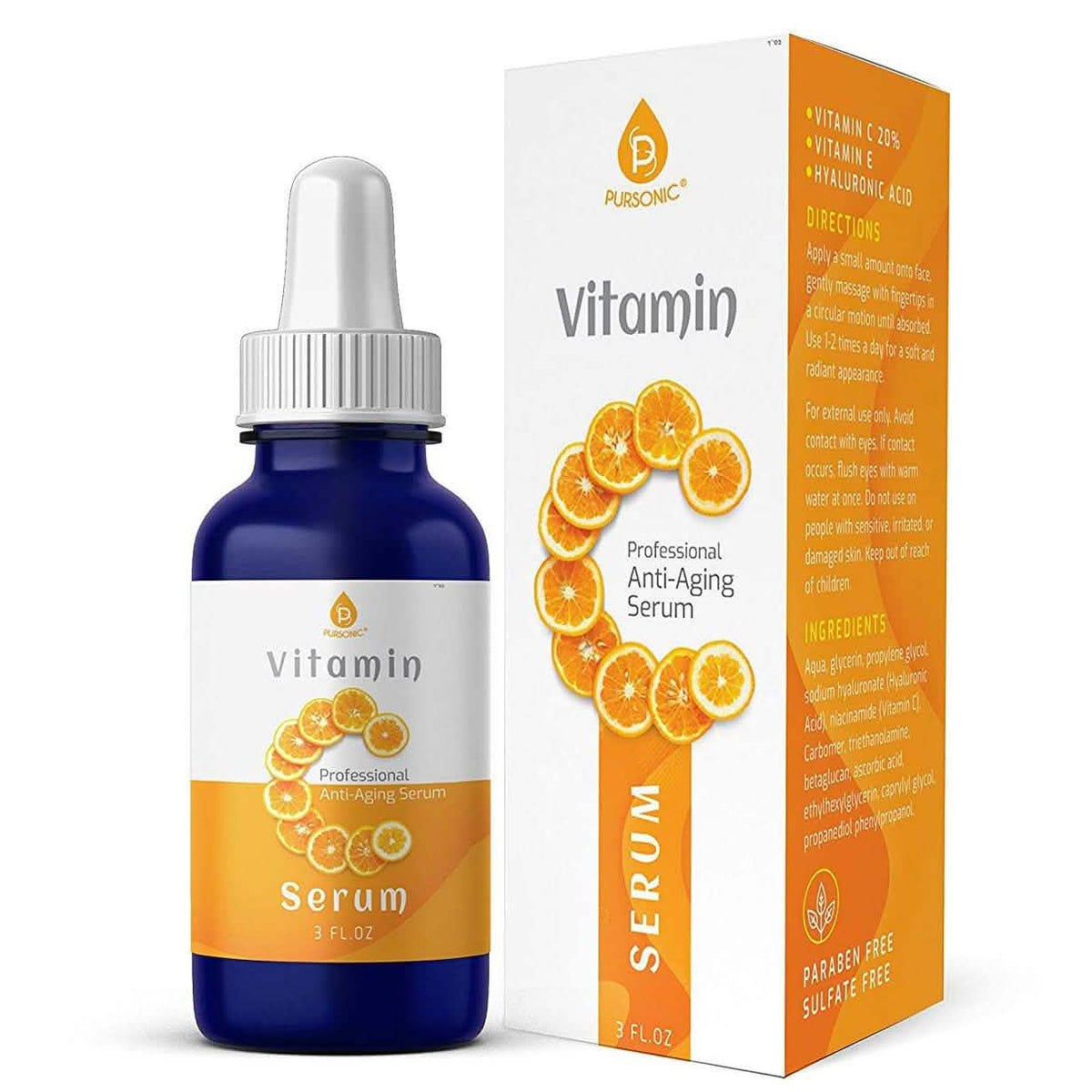 Pursonic Vitamin C Best Organic Anti-Aging Moisturizer Serum-Pursonic Vitamin C Best Organic Anti-Aging Moisturizer Serum