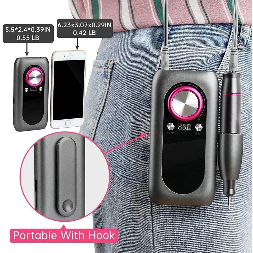 Rechargeable Nail Drill Kit with 2000mAh Phone Power Bank-Rechargeable Nail Drill Kit with 2000mAh Phone Power Bank