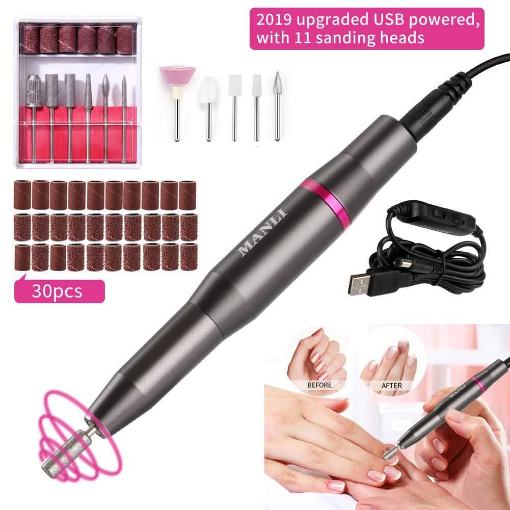 Rechargeable Nail Drill Kit with 2000mAh Phone Power Bank-Rechargeable Nail Drill Kit with 2000mAh Phone Power Bank