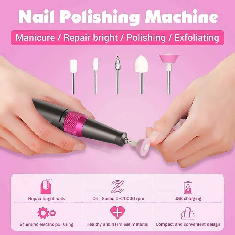 Rechargeable Nail Drill Kit with 2000mAh Phone Power Bank-Rechargeable Nail Drill Kit with 2000mAh Phone Power Bank