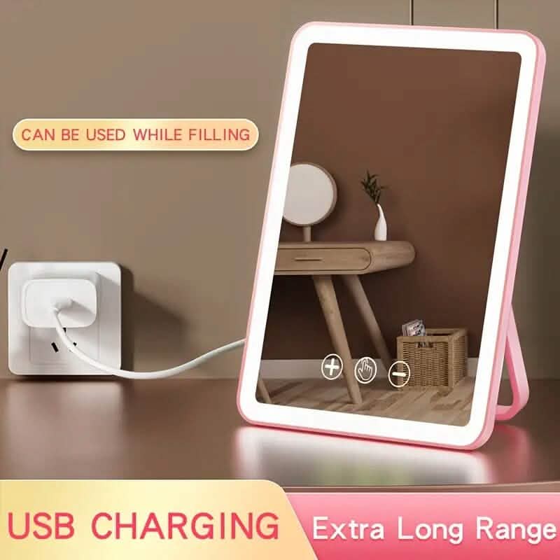 Rechargeable Travel Makeup Mirror with Led Lights-Rechargeable Travel Makeup Mirror with Led Lights