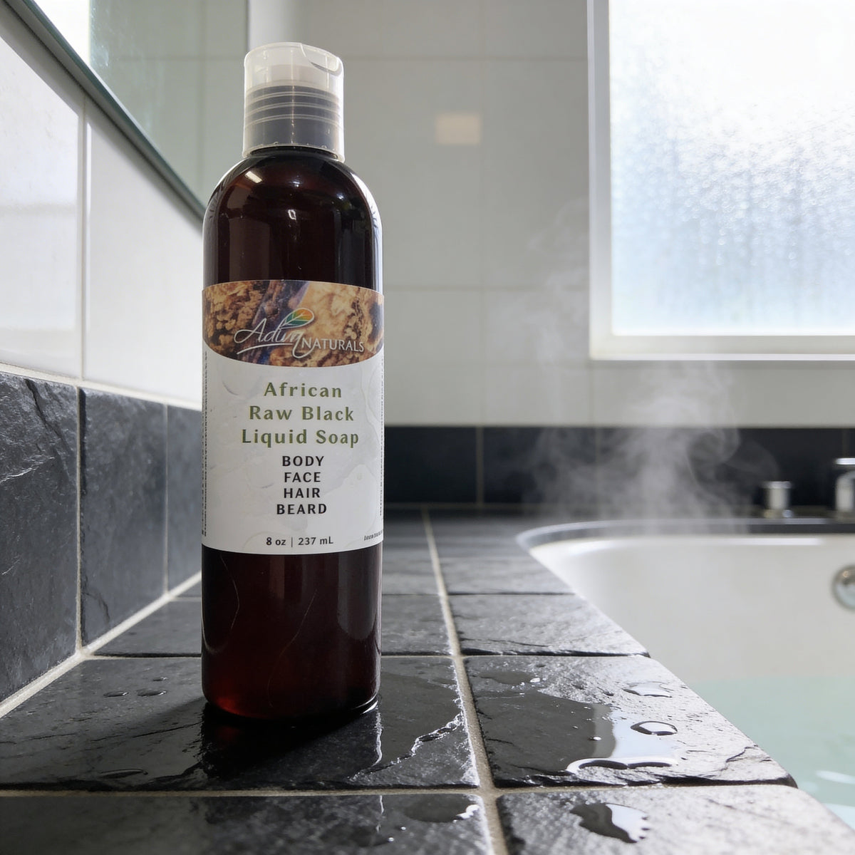 African Raw Black Liquid Soap: Deep Detox Cleanser (Face, Body & Hair)-African Raw Black Liquid Soap: Deep Detox Cleanser (Face, Body & Hair)