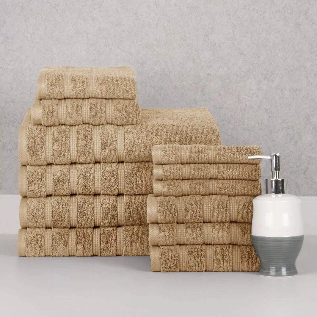 12-Piece Set: Bibb Home Zero Twist Egyptian Cotton Towel Set-12-Piece Set: Bibb Home Zero Twist Egyptian Cotton Towel Set