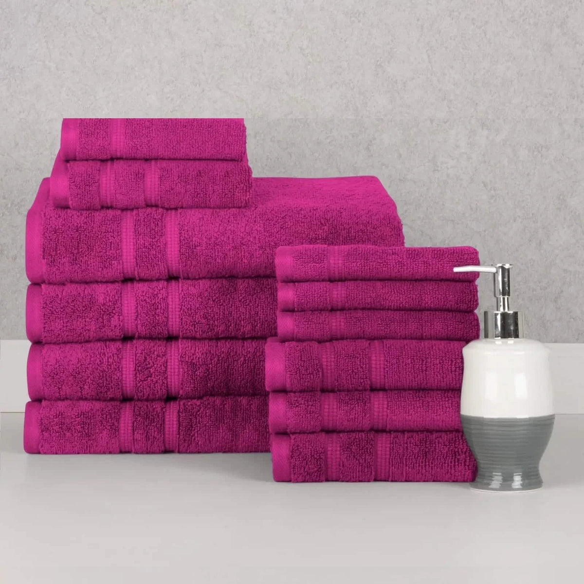 12-Piece Set: Bibb Home Zero Twist Egyptian Cotton Towel Set-12-Piece Set: Bibb Home Zero Twist Egyptian Cotton Towel Set