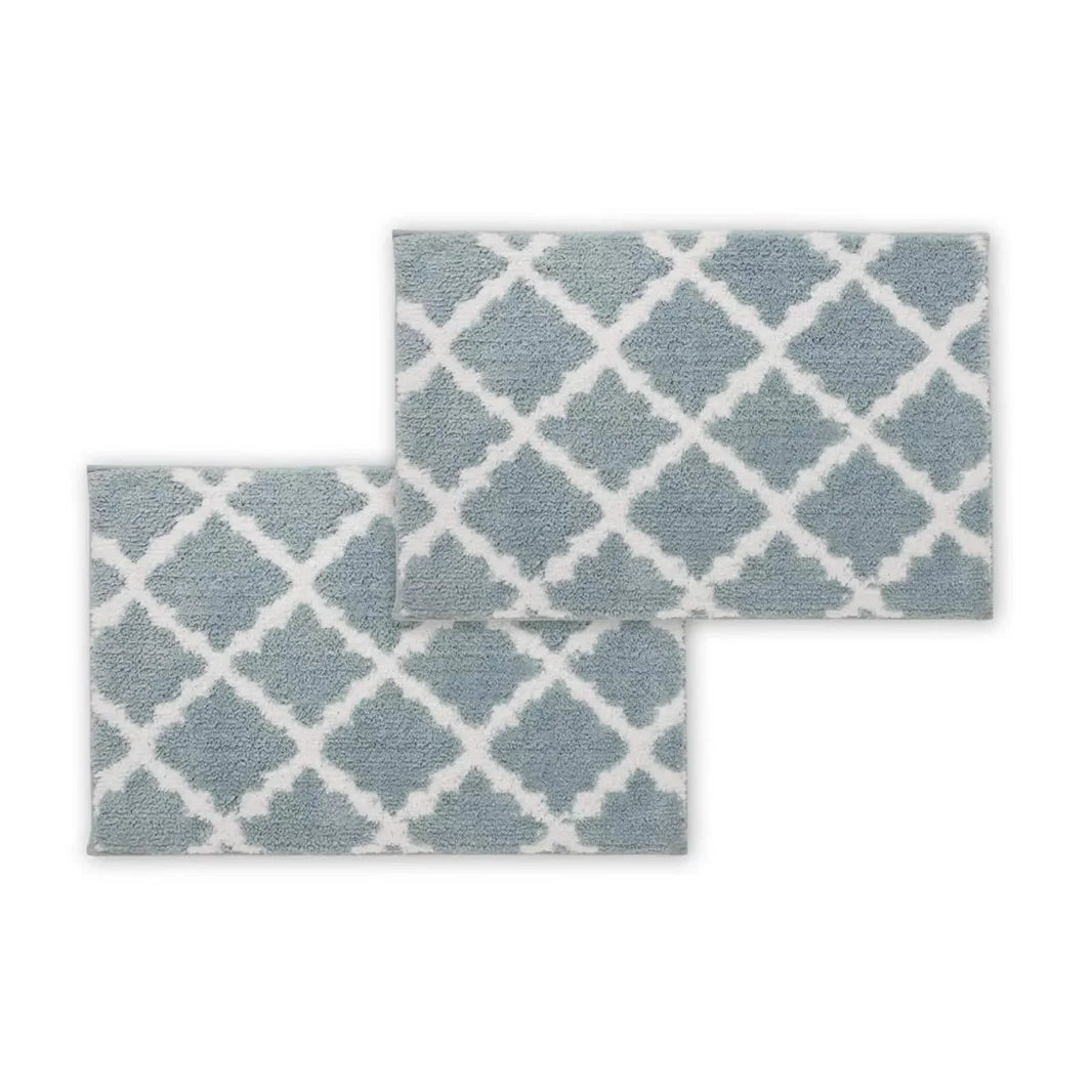 Bibb Home 1-2 Pack Trellis Micro Shag Bath Rugs 20"x 32"-Bibb Home 1-2 Pack Trellis Micro Shag Bath Rugs 20"x 32"