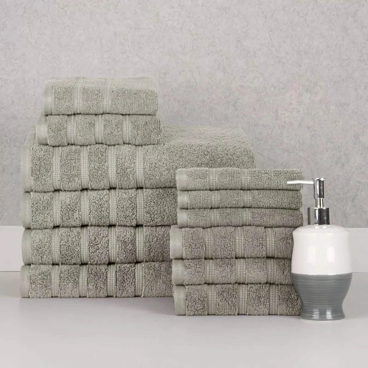 12-Piece Set: Bibb Home Zero Twist Egyptian Cotton Towel Set-12-Piece Set: Bibb Home Zero Twist Egyptian Cotton Towel Set