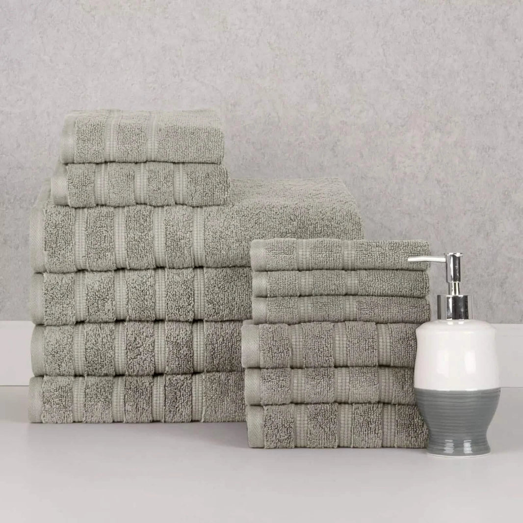 12-Piece Set: Bibb Home Zero Twist Egyptian Cotton Towel Set-12-Piece Set: Bibb Home Zero Twist Egyptian Cotton Towel Set