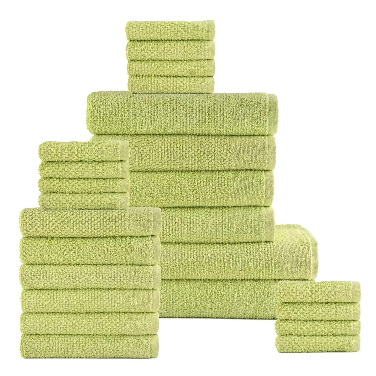 24-Piece Set: Dan River Popcorn Cotton Bath Towel Set-24-Piece Set: Dan River Popcorn Cotton Bath Towel Set