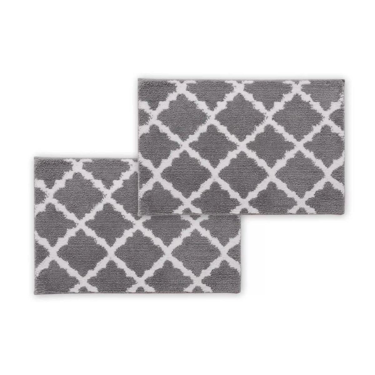 Bibb Home 1-2 Pack Trellis Micro Shag Bath Rugs 20"x 32"-Bibb Home 1-2 Pack Trellis Micro Shag Bath Rugs 20"x 32"