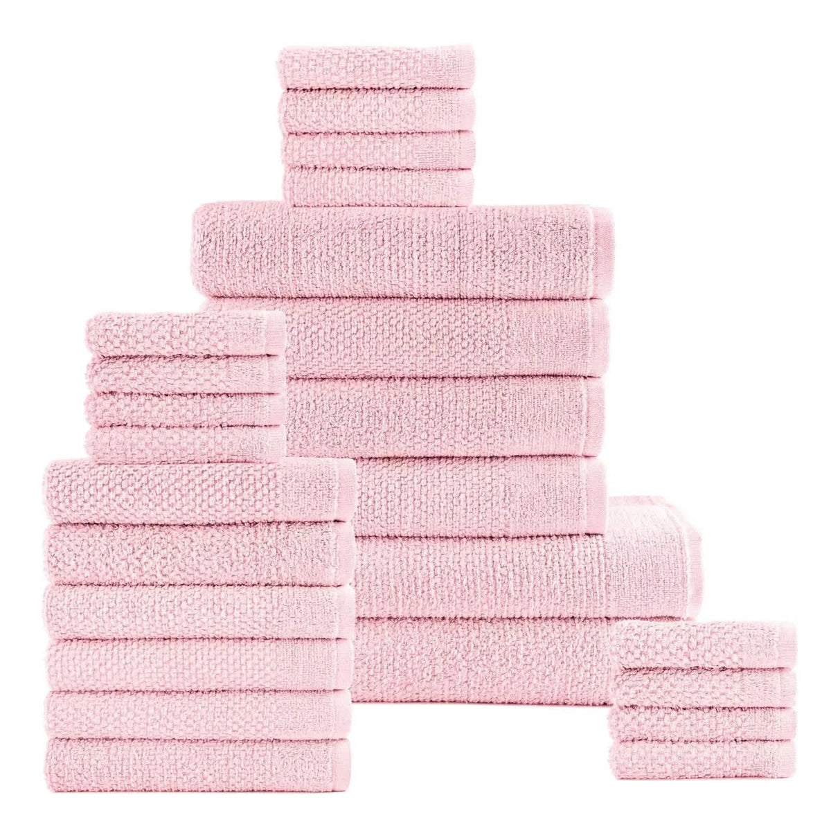 24-Piece Set: Dan River Popcorn Cotton Bath Towel Set-24-Piece Set: Dan River Popcorn Cotton Bath Towel Set