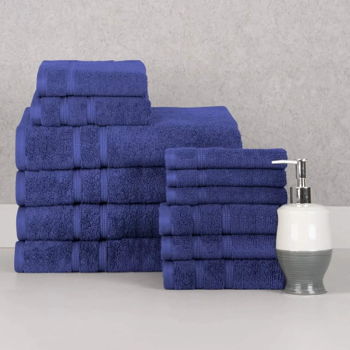 12-Piece Set: Bibb Home Zero Twist Egyptian Cotton Towel Set-12-Piece Set: Bibb Home Zero Twist Egyptian Cotton Towel Set