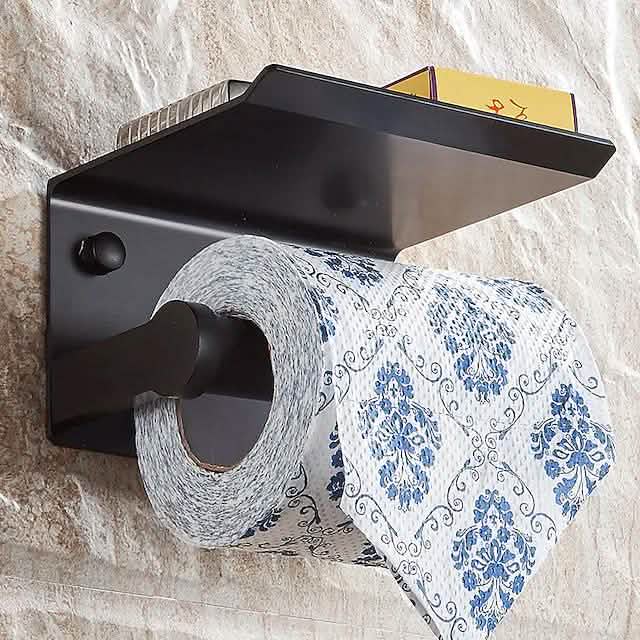 Self-adhesive Toilet Paper Holder With Shelf-Self-adhesive Toilet Paper Holder With Shelf