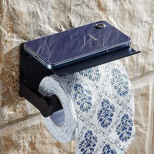 Self-adhesive Toilet Paper Holder With Shelf-Self-adhesive Toilet Paper Holder With Shelf