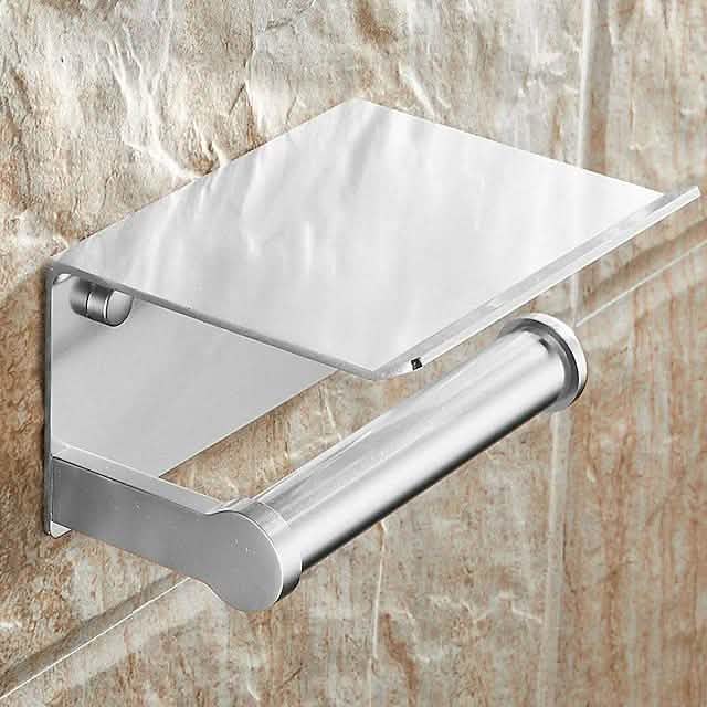Self-adhesive Toilet Paper Holder With Shelf-Self-adhesive Toilet Paper Holder With Shelf