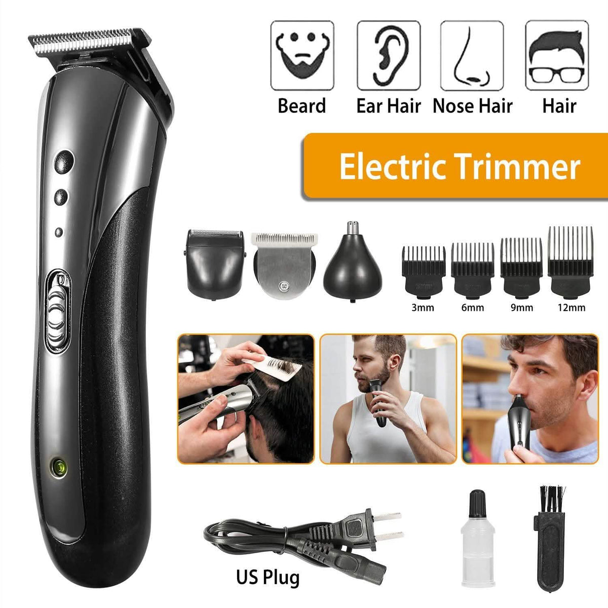 SHINON Men Electric Hair Clipper 3-in-1-SHINON Men Electric Hair Clipper 3-in-1
