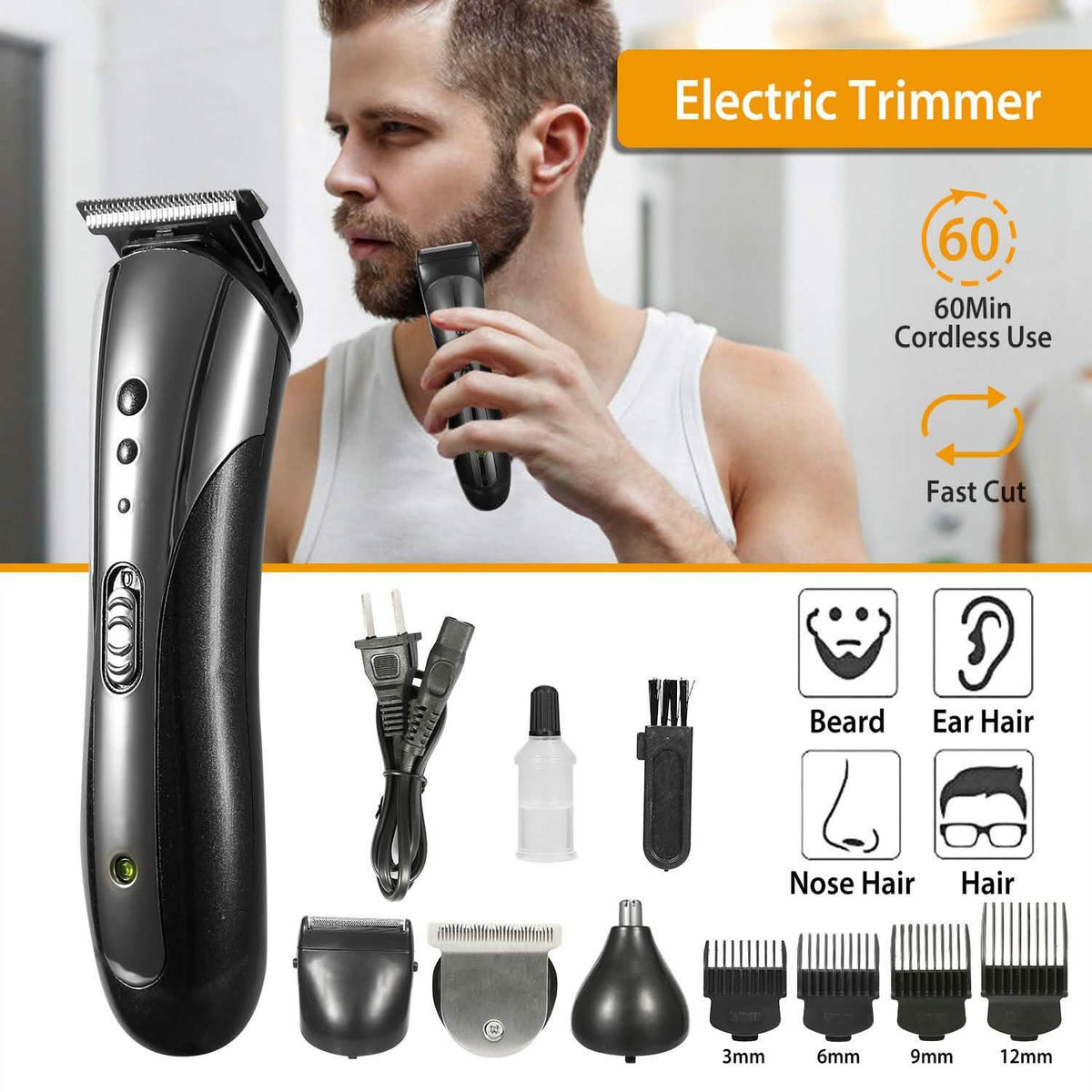 SHINON Men Electric Hair Clipper 3-in-1-SHINON Men Electric Hair Clipper 3-in-1