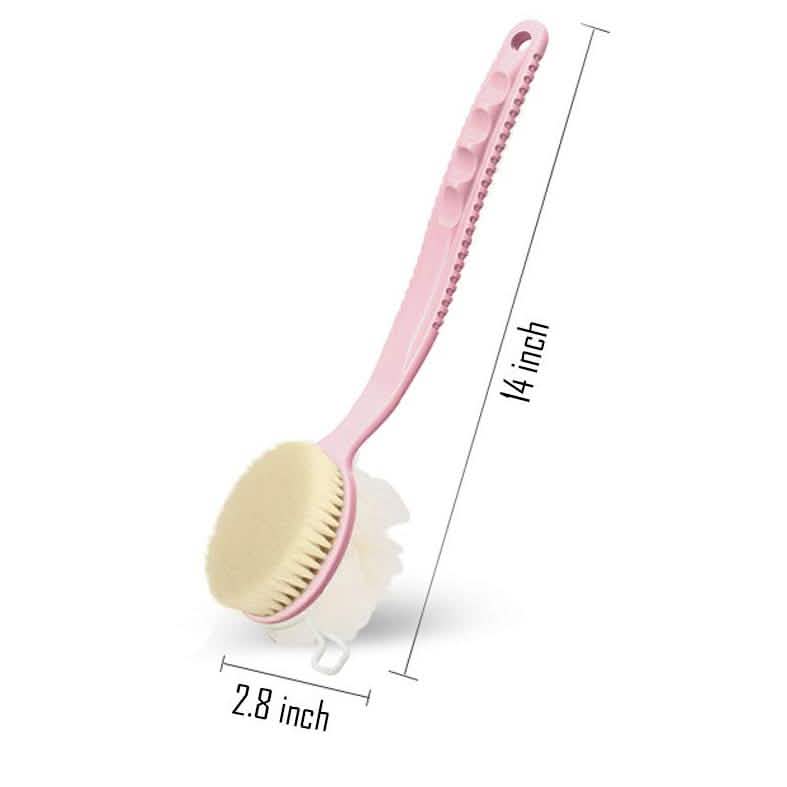 Shower Body Brush with Bristles and Loofah-Shower Body Brush with Bristles and Loofah
