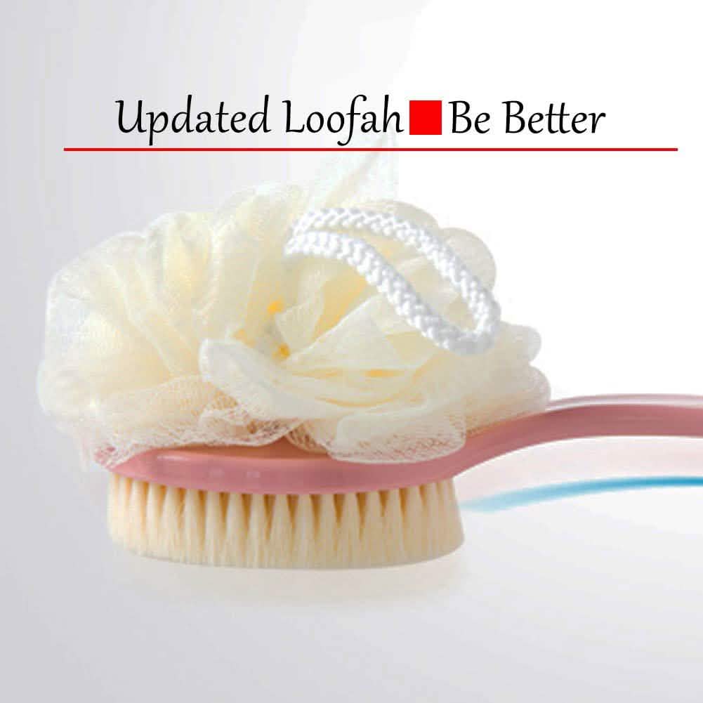 Shower Body Brush with Bristles and Loofah-Shower Body Brush with Bristles and Loofah