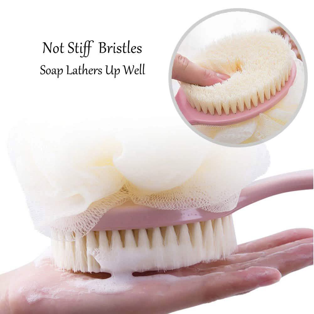 Shower Body Brush with Bristles and Loofah-Shower Body Brush with Bristles and Loofah