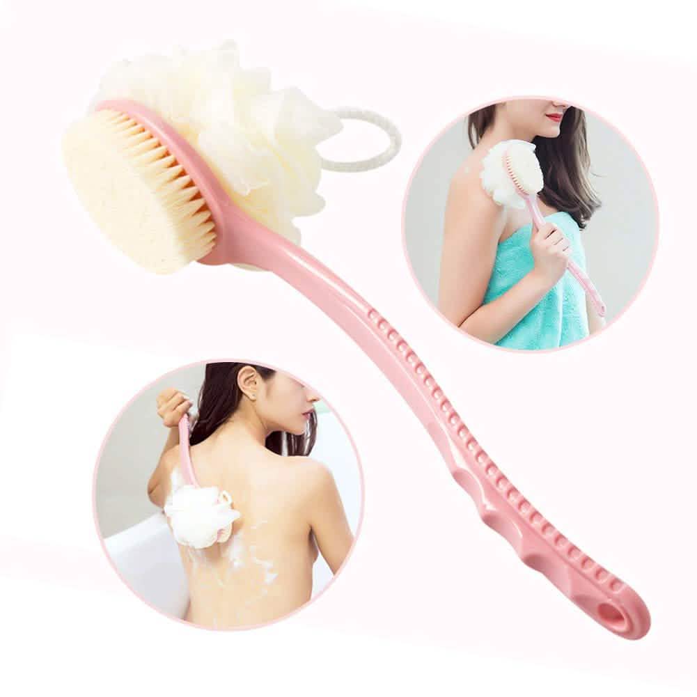Shower Body Brush with Bristles and Loofah-Shower Body Brush with Bristles and Loofah