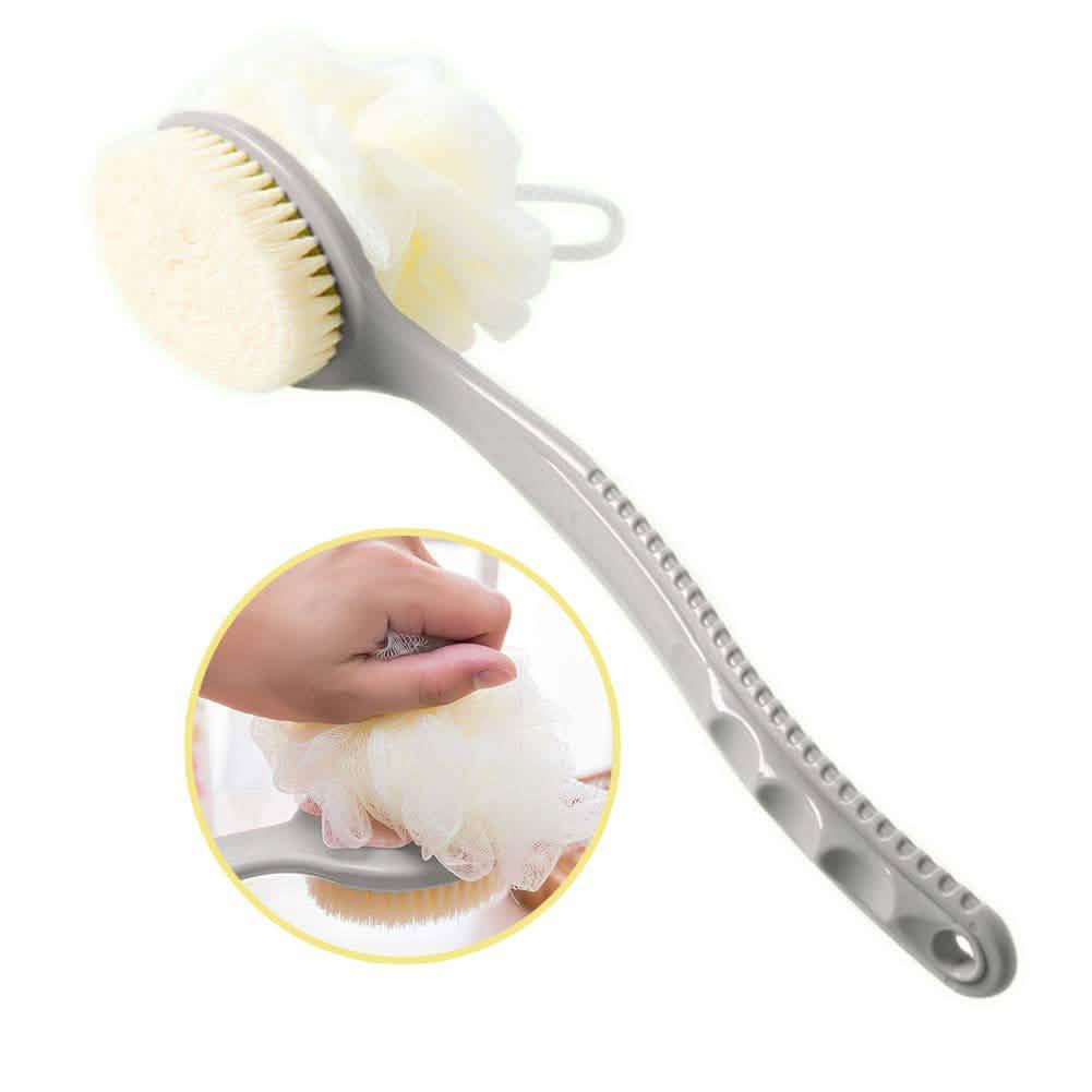 Shower Body Brush with Bristles and Loofah-Shower Body Brush with Bristles and Loofah