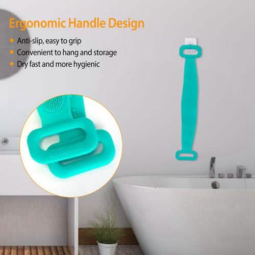 Silicone Back Scrubber Belt for Shower Exfoliating Foaming Body-Silicone Back Scrubber Belt for Shower Exfoliating Foaming Body