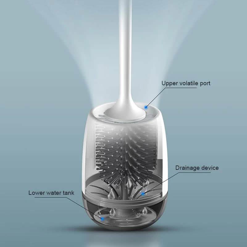 Silicone Head Toilet Brush Quick Draining Clean Tool-Silicone Head Toilet Brush Quick Draining Clean Tool
