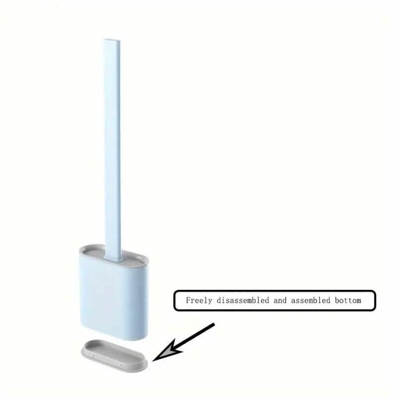 Silicone Toilet Brush with Long Holder Set-Silicone Toilet Brush with Long Holder Set
