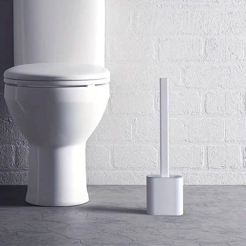 Silicone Toilet Brush with Long Holder Set-Silicone Toilet Brush with Long Holder Set
