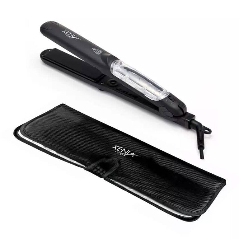 Silk Steam 1.25" Ceramic Steamer Flat Iron with Protective Heat Station Mat