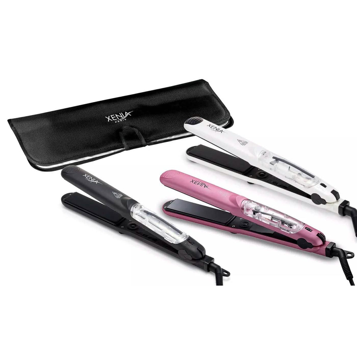Silk Steam 1.25" Ceramic Steamer Flat Iron with Protective Heat Station Mat-Silk Steam 1.25" Ceramic Steamer Flat Iron with Protective Heat Station Mat
