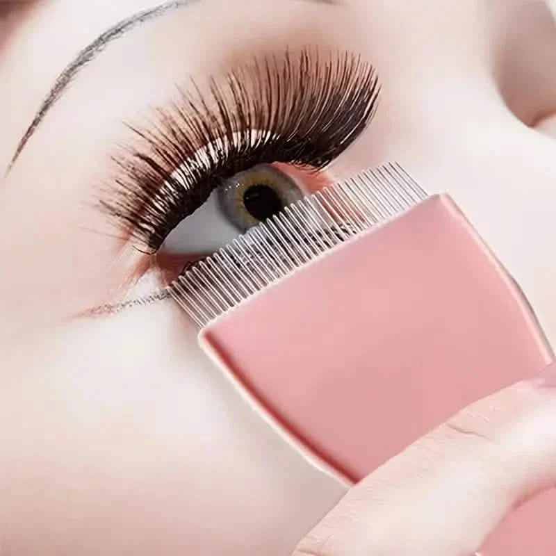 Single Foldable Steel Needle Eyelash Comb-Single Foldable Steel Needle Eyelash Comb