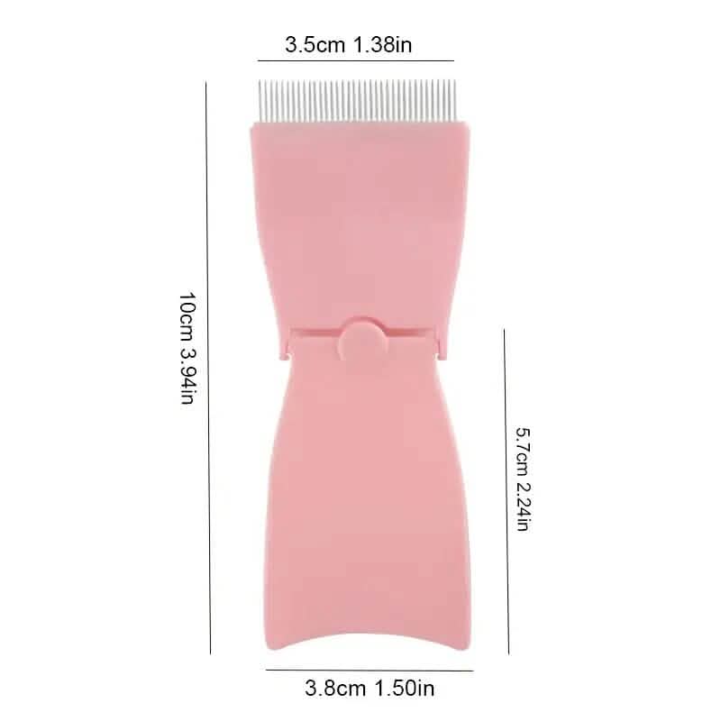 Single Foldable Steel Needle Eyelash Comb-Single Foldable Steel Needle Eyelash Comb