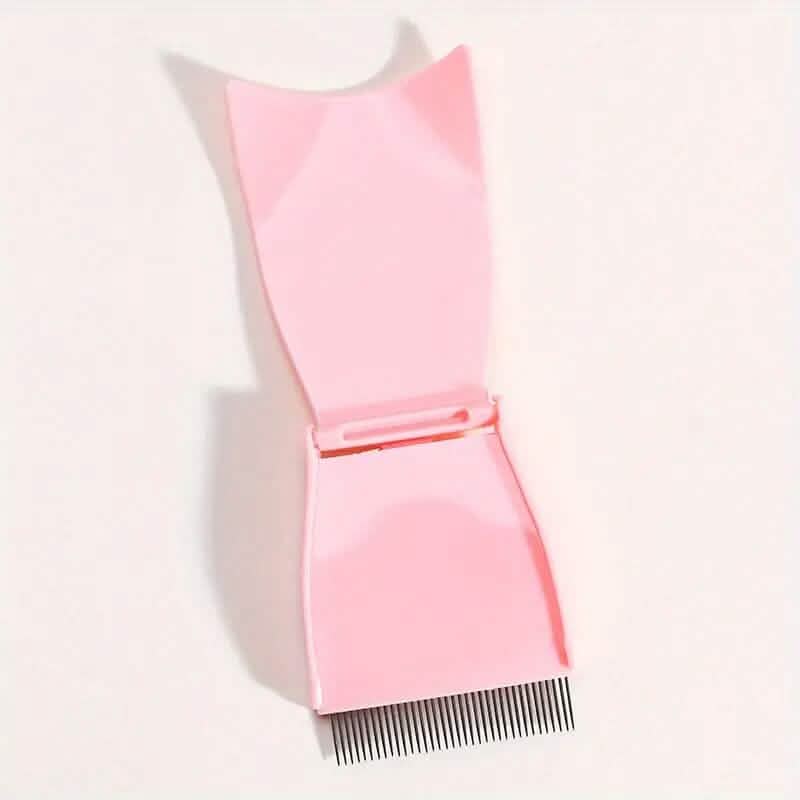 Single Foldable Steel Needle Eyelash Comb-Single Foldable Steel Needle Eyelash Comb