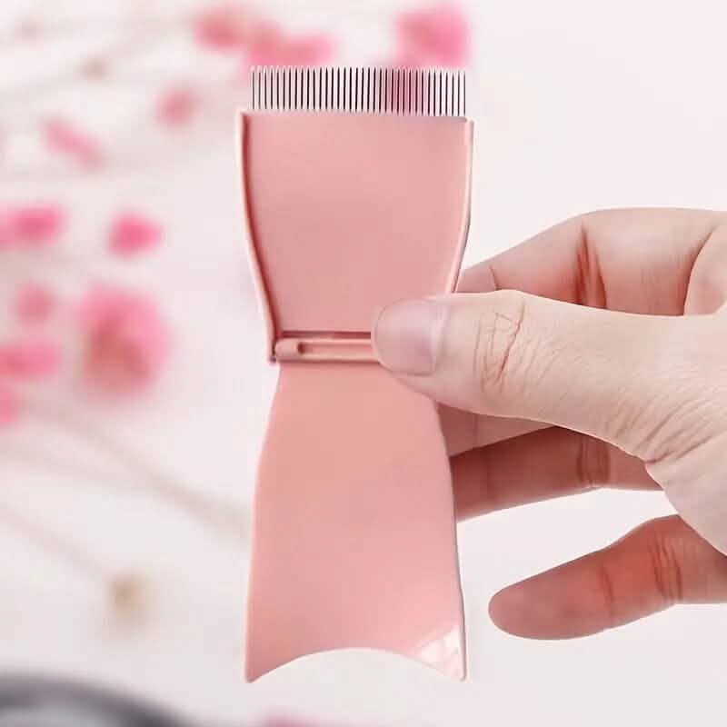 Single Foldable Steel Needle Eyelash Comb-Single Foldable Steel Needle Eyelash Comb