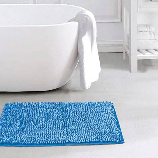 Slip-Resistant Shag Anna Chenille Soft Absorbent Bath Mat Bathroom Rug 17" x 24"-Slip-Resistant Shag Anna Chenille Soft Absorbent Bath Mat Bathroom Rug 17" x 24"