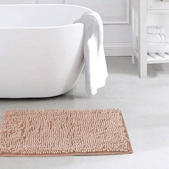 Slip-Resistant Shag Anna Chenille Soft Absorbent Bath Mat Bathroom Rug 17" x 24"-Slip-Resistant Shag Anna Chenille Soft Absorbent Bath Mat Bathroom Rug 17" x 24"