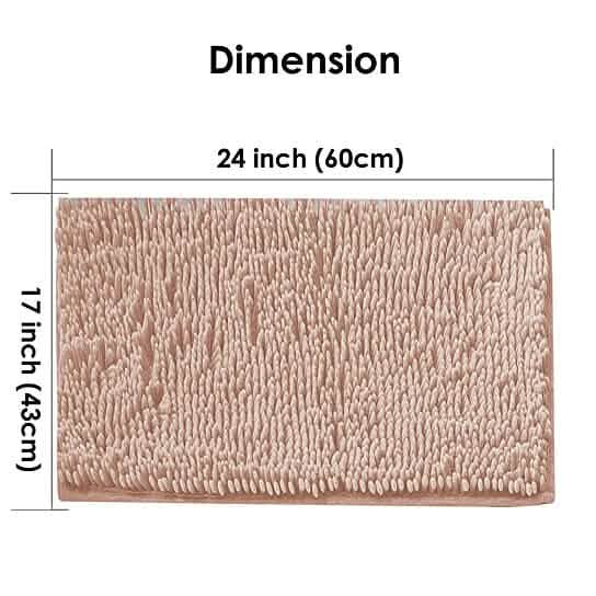 Slip-Resistant Shag Anna Chenille Soft Absorbent Bath Mat Bathroom Rug 17" x 24"-Slip-Resistant Shag Anna Chenille Soft Absorbent Bath Mat Bathroom Rug 17" x 24"